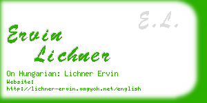 ervin lichner business card